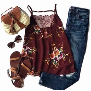 NWT Floral Print Spaghetti Strap Tank